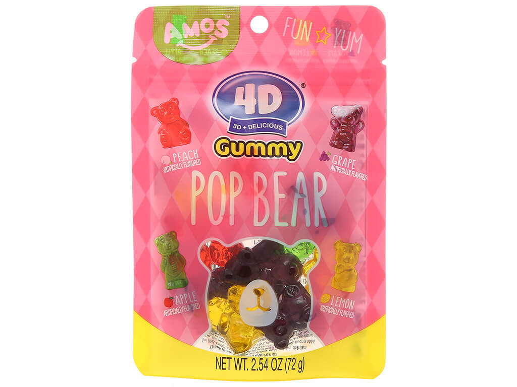Kẹo Dẻo Amos 4D Gummy 72gr