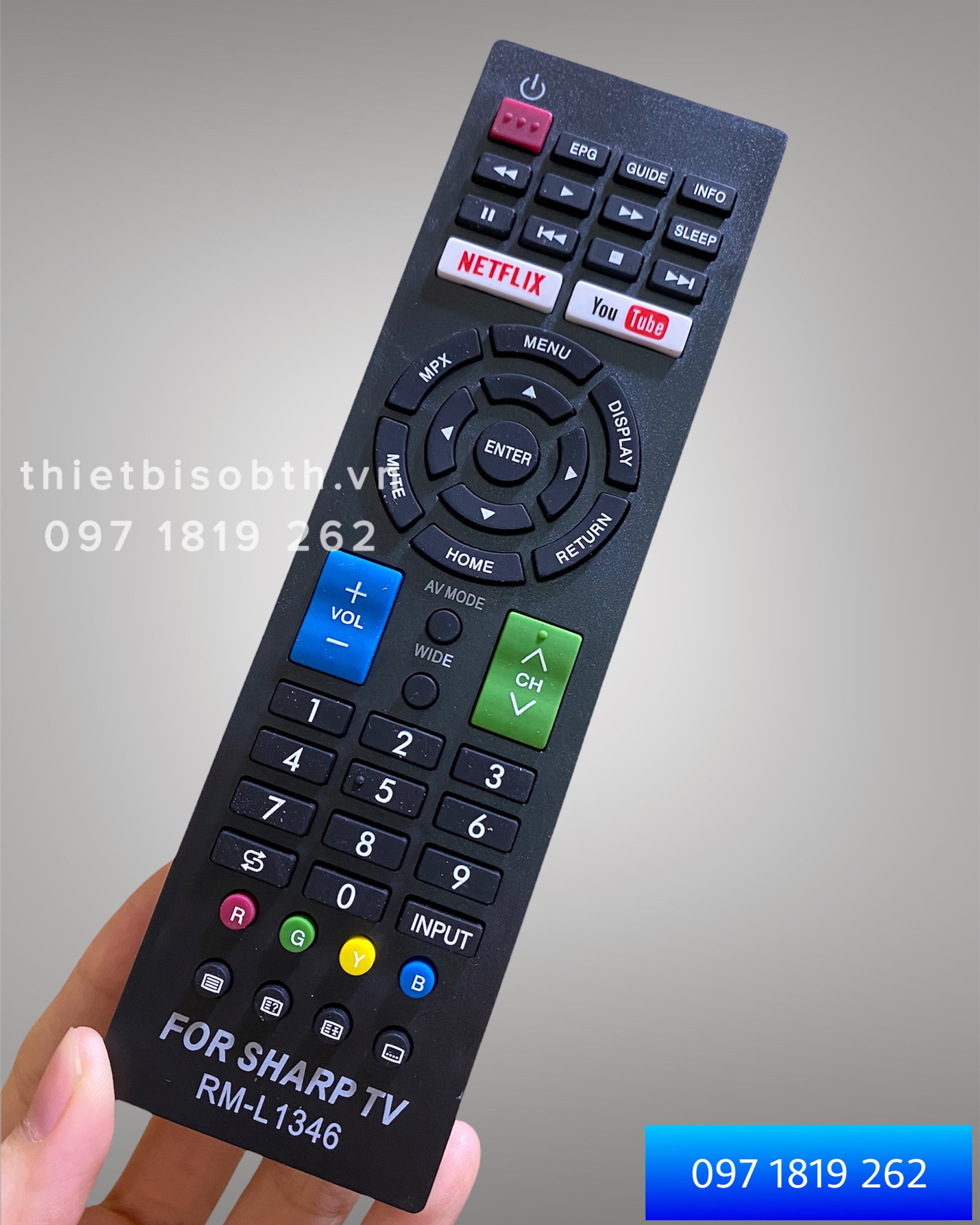 Điều Khiển Smart Tivi SHARP RM-L1346 - Remote Tivi Sharp Giá Rẻ