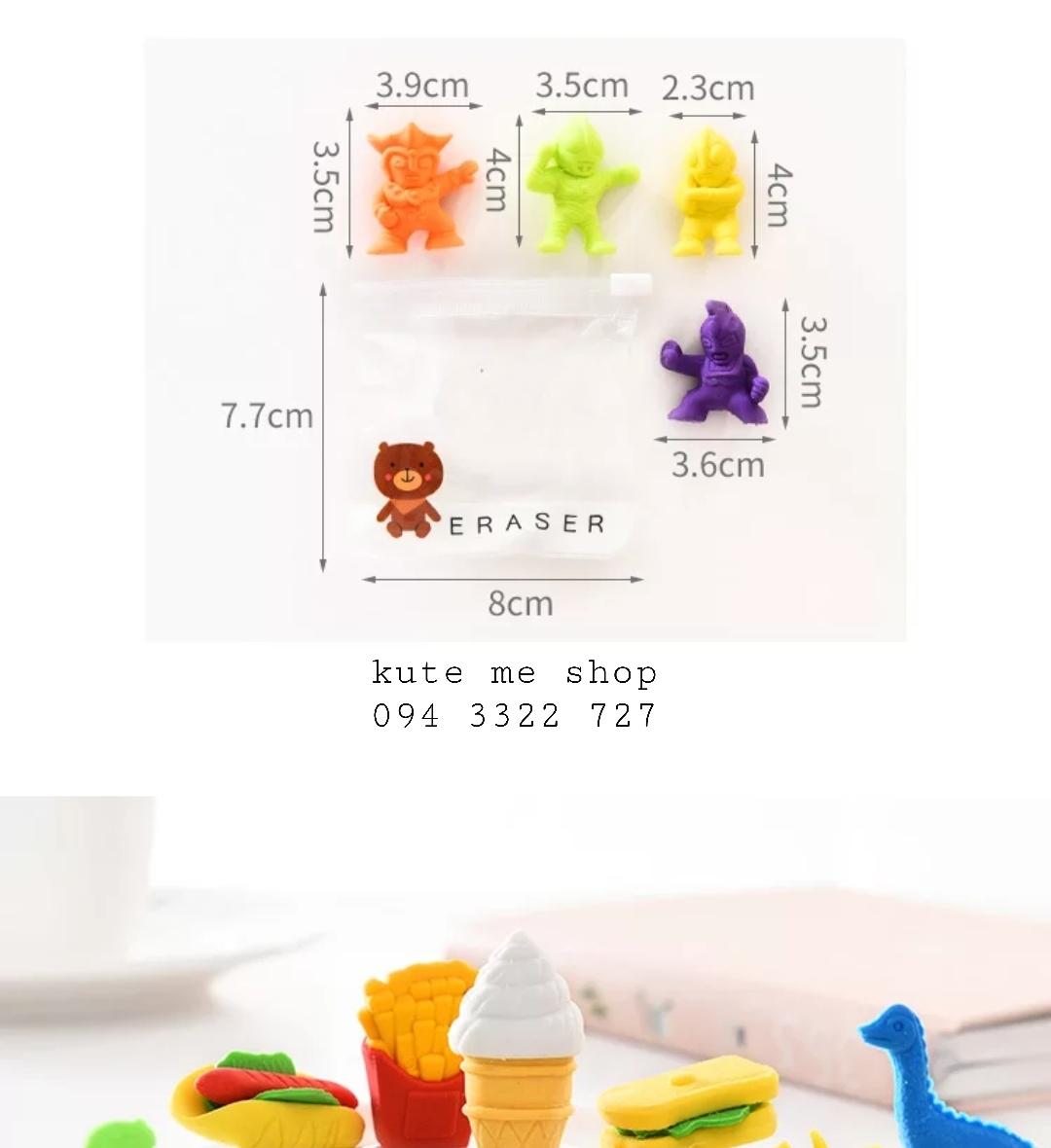 Gôm hình dụng cụ/ thức ăn - 1 set 2 túi