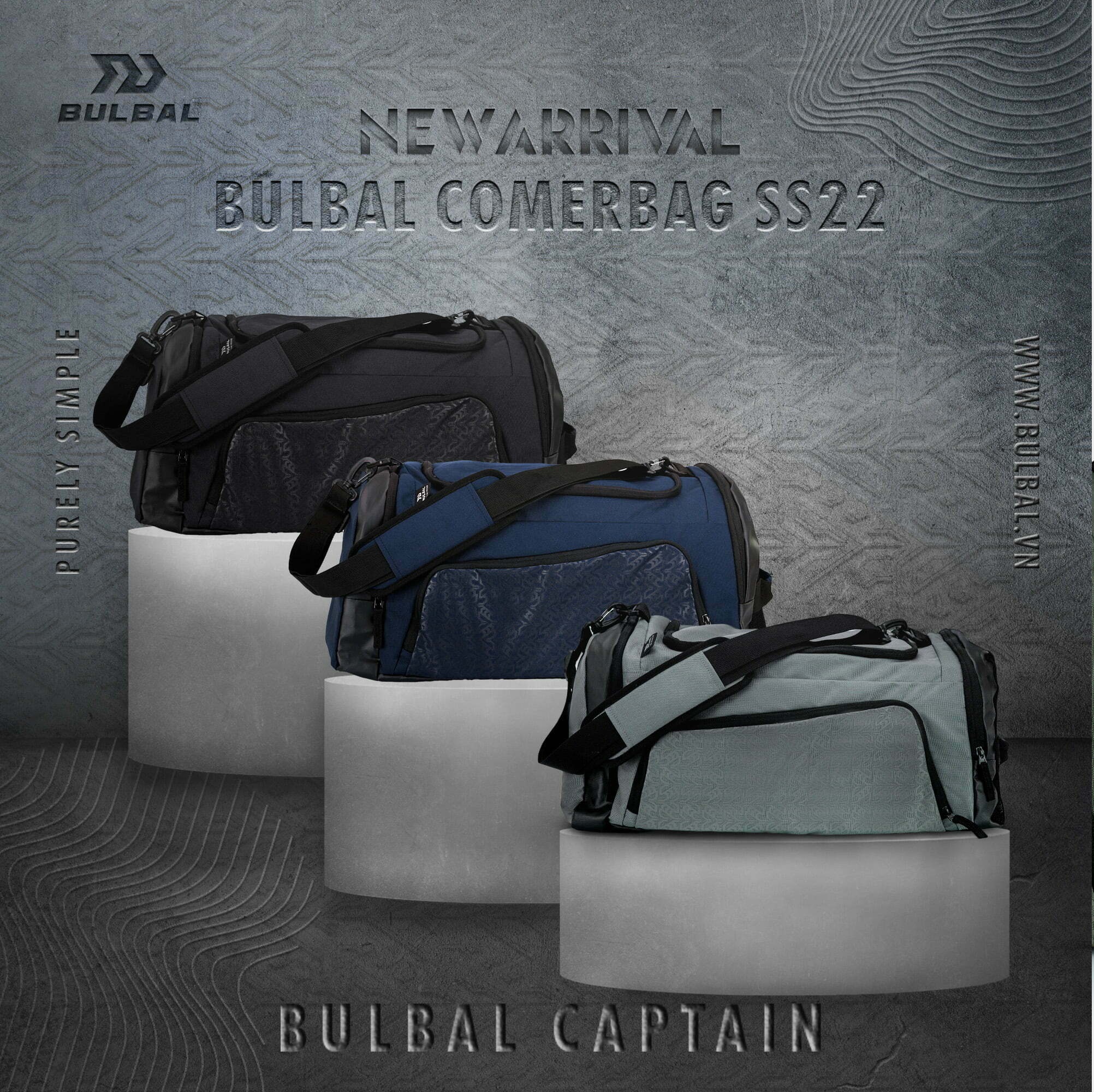 Túi trống thể thao cỡ lớn Bulbal Captain Đen - Túi Tập Gym - Sức Chứa Lớn