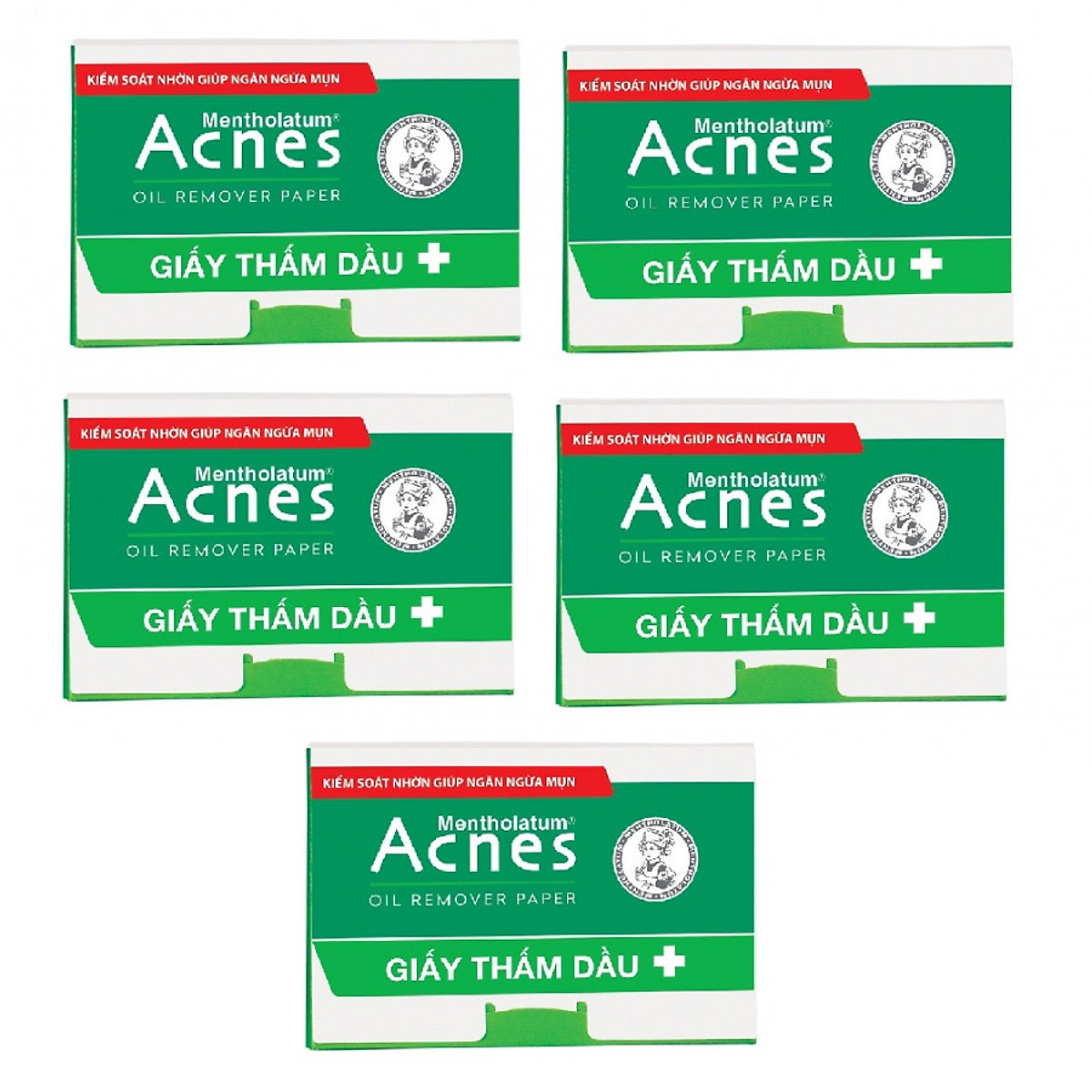 Combo 5 gói giấy thấm dầu acnes oil remover paper