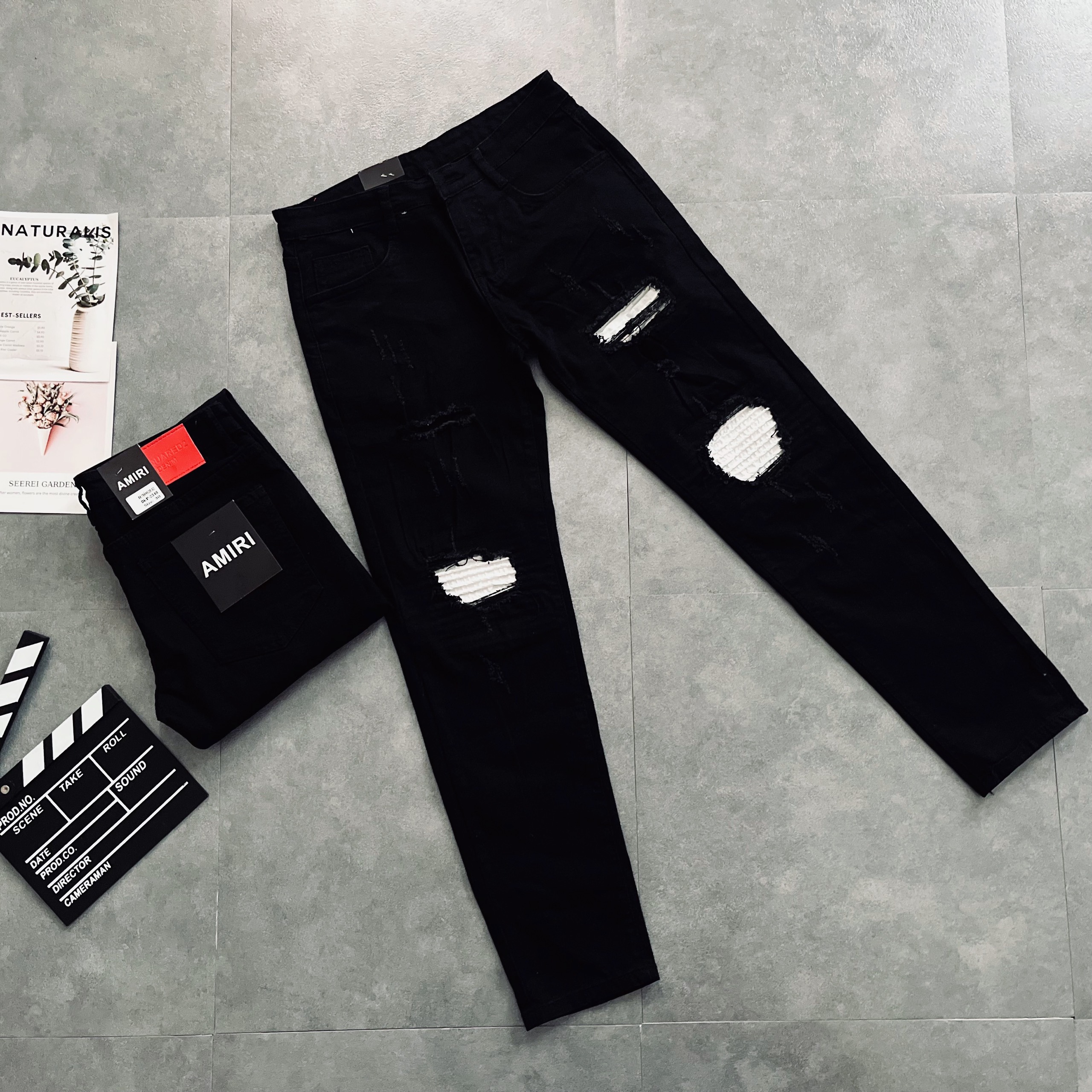 Quần jeans nam cao cấp ống côn phối vá trắng cá tính chất vải bò co dãn, dày dặn , trẻ trung năng động giá rẻ MS J1- VÁ TRẮNG MENNEWS