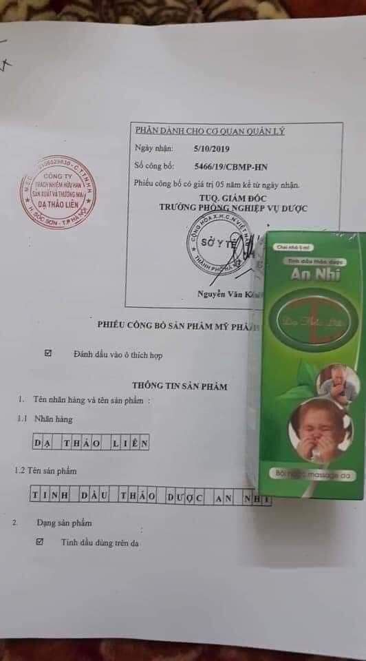 com bo 5 lọ An Nhi 5ml của Dạ Thảo Liên