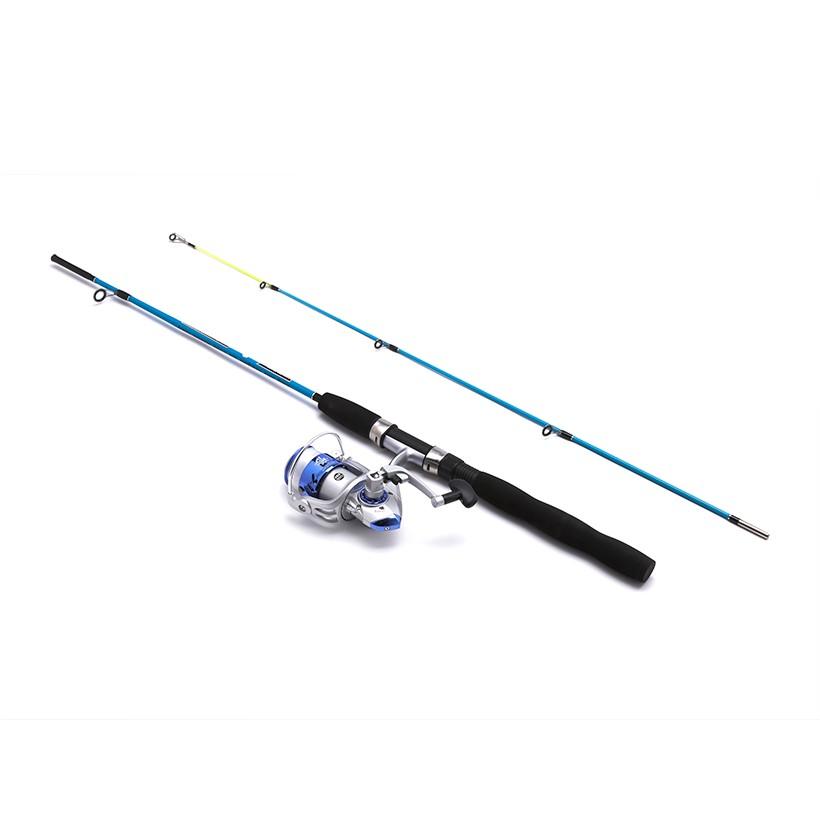 Bộ cần câu cá 2 khúc mini WPower 1m5 Blue - Cam kết bảo hành đổi trả trong 2 tuần đầu