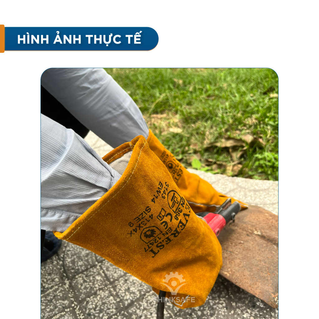 Găng tay chịu nhiệt Everest EW14 dùng cho thợ hàn, chống cháy tia lửa, dùng hàn que, cơ khí đa năng Bao tay - Thinksafe