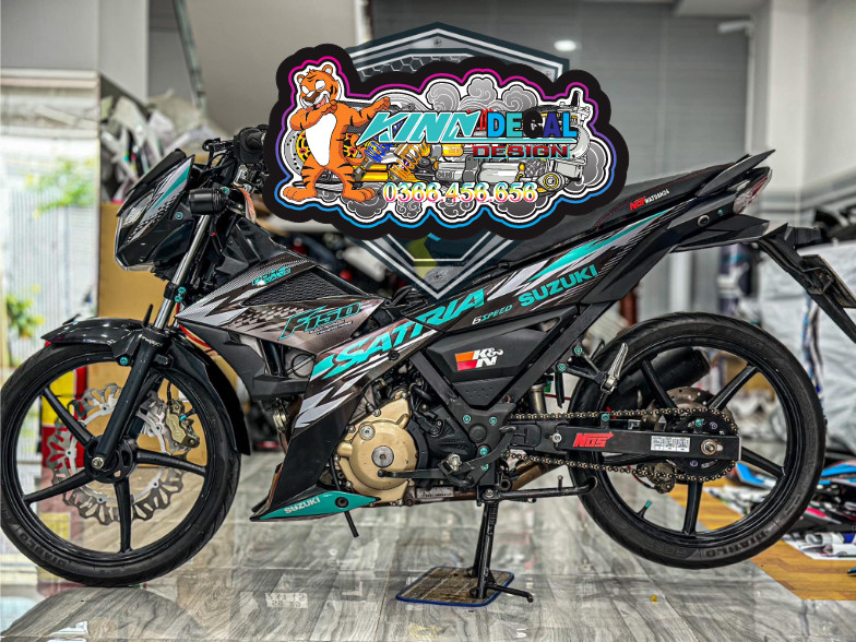 Tem Rời Satria mẫu mới hot màu đen xanh lục bảo xám trắng