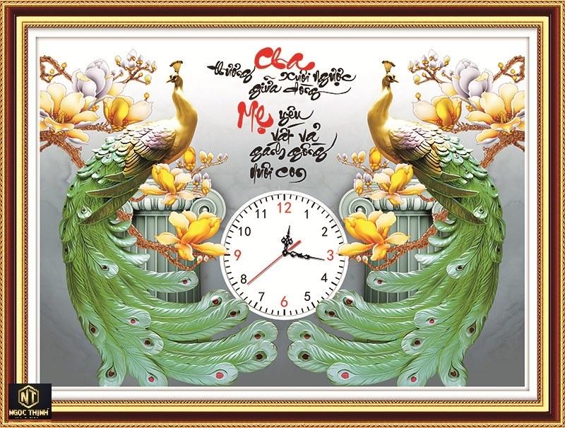 Tranh đính đá cao cấp Venus Đồng Hồ Cha Mẹ -KT: 66x52Cm. Đá đa sắc cực kỳ đẹp sản xuất theo công nghệ Nhật Bản.- Keo tốt, độ bám dính chắc chắn độ bên trên 20 năm, đầy đủ dụng cụ kèm theo.