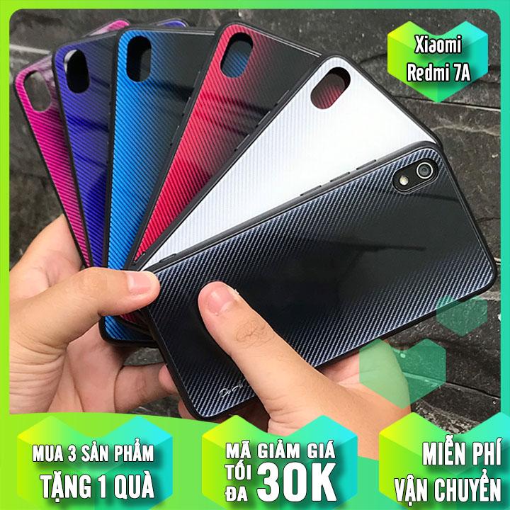 Ốp lưng cho Xiaomi Redmi 7A Vân Gương 2 màu, viền nhựa TPU dẻo đen