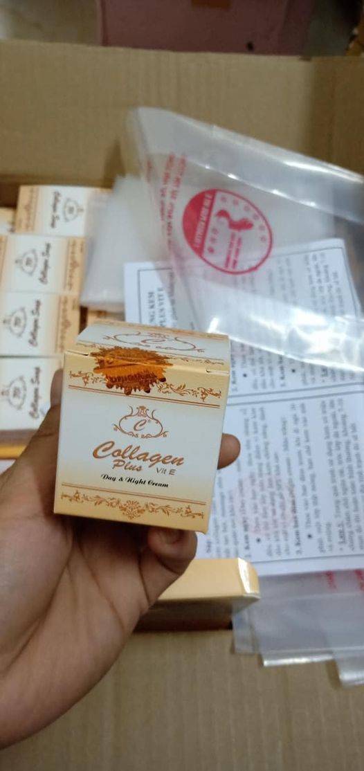 [tem đỏ]KEM COLLAGEN PLUS VIT E DƯỠNG TRẮNG DA MẶT