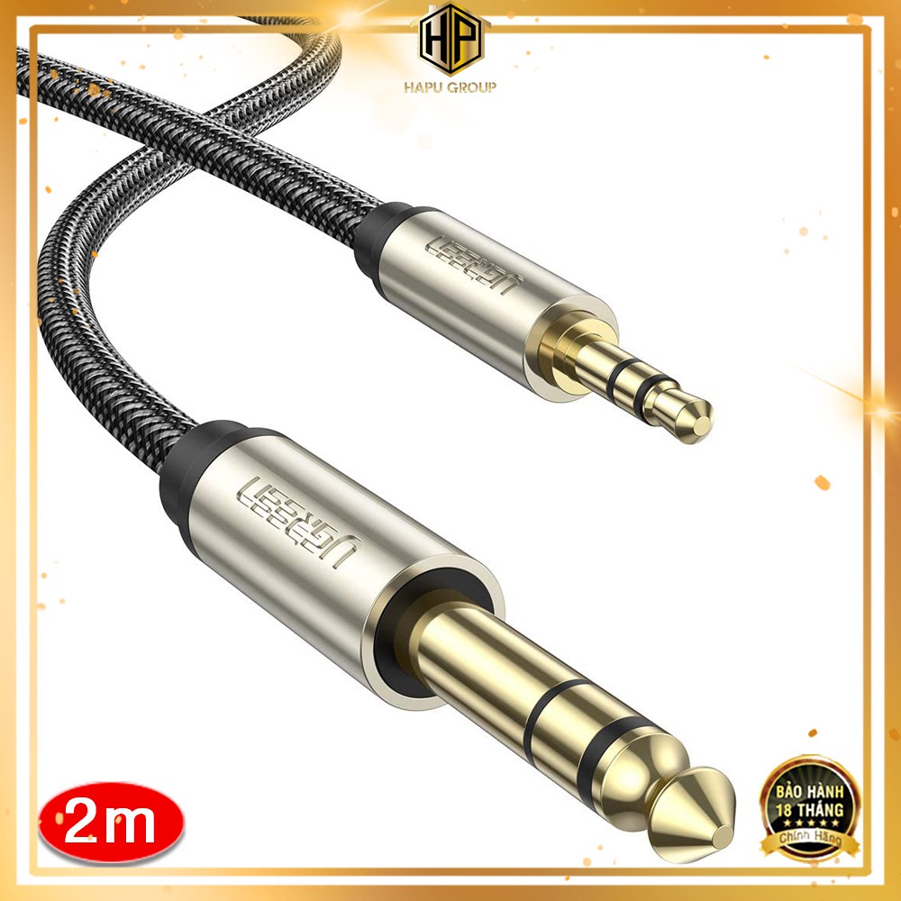 Dây cáp audio 3.5MM to 6.5MM hai đầu dương Ugreen 10628 dài 2m chính hãng - Hapugroup