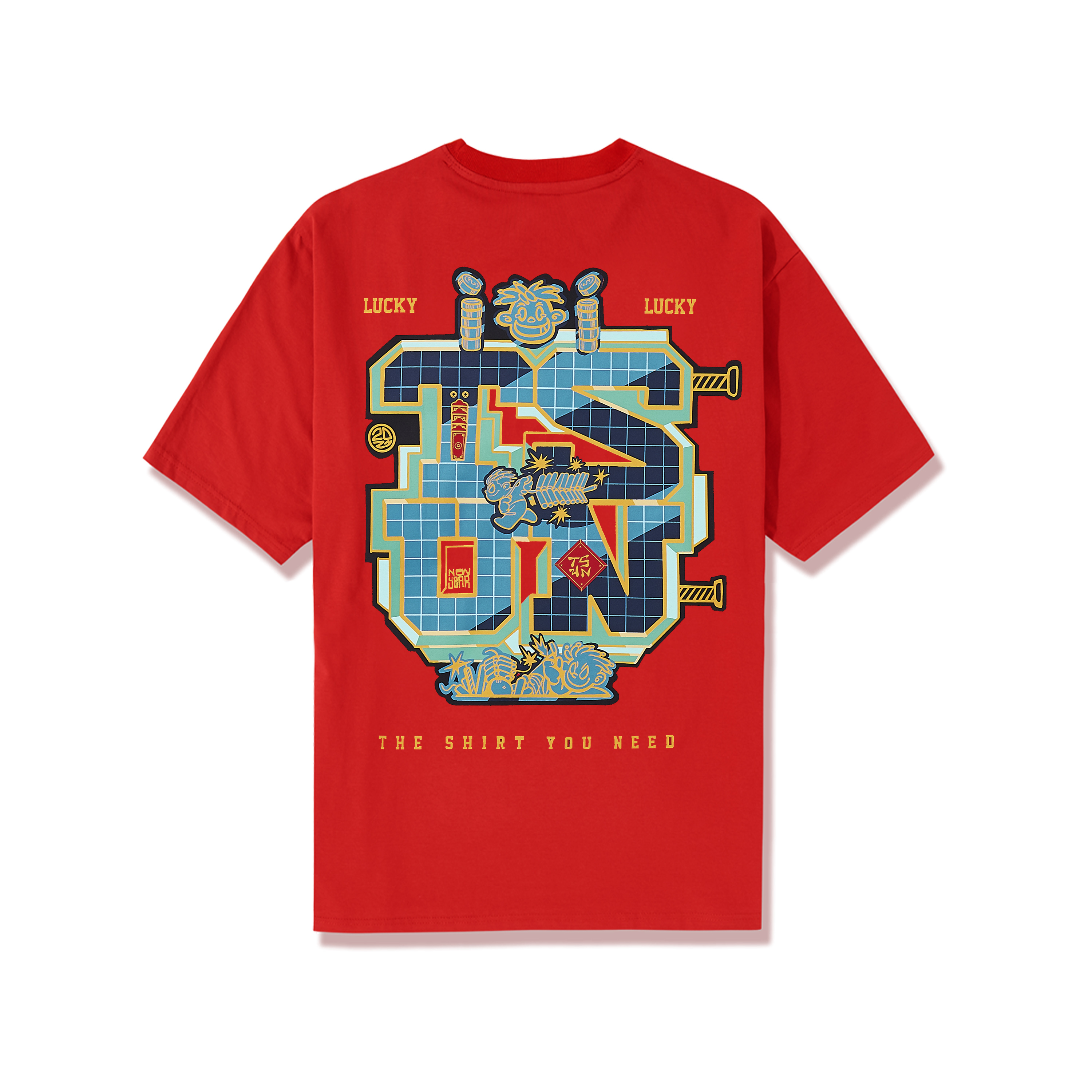 Áo thun TSUN Lucky GOLD - ĐỎ - unisex