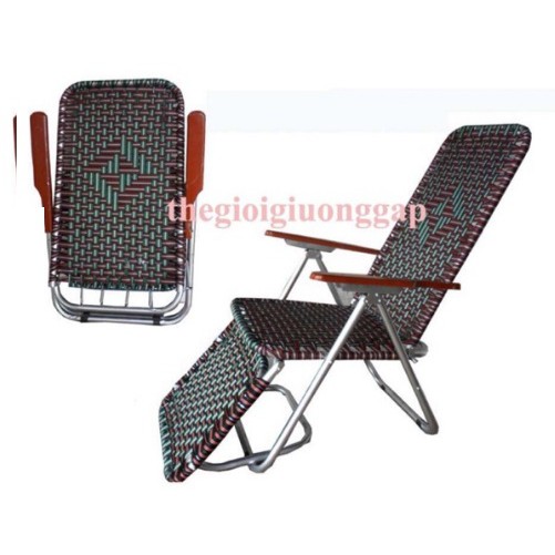Ghế Gấp Khung Tròn Sơn Nhũ (Tay Gỗ)