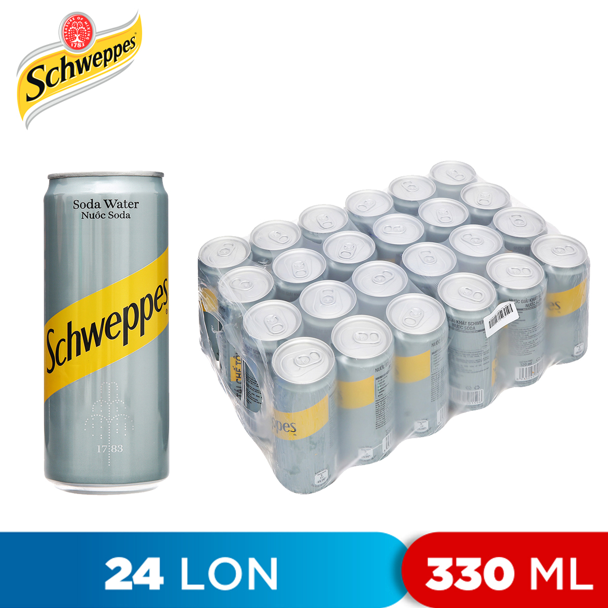 LỐC 6 LON SODA SCHWEPPES 330ML