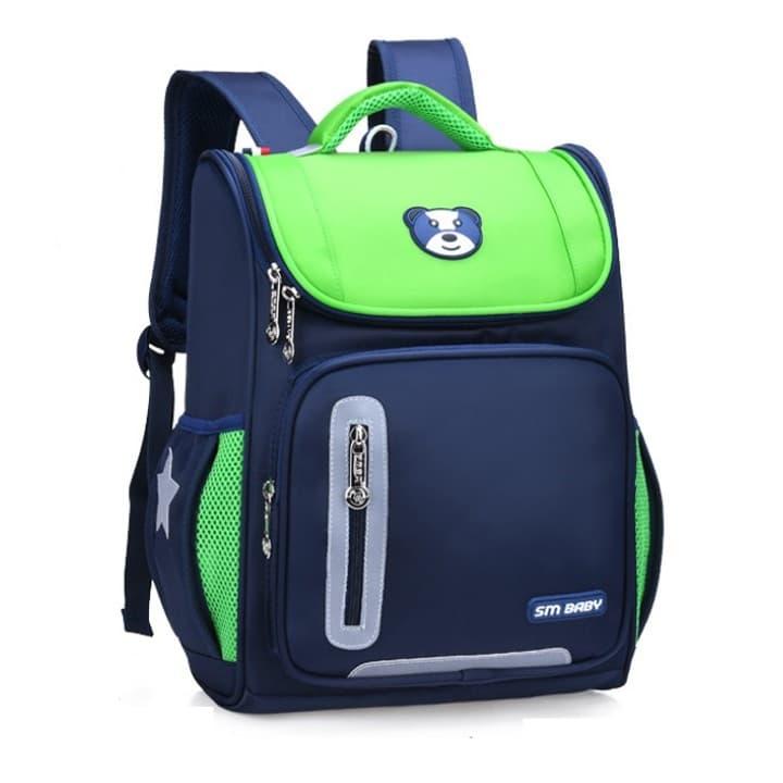 Balo chống gù dáng hộp, Có Phản quang tối, Siêu nhẹ hình con gấu