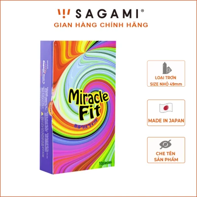 Bao cao su Sagami Miracle Fit 3D ( hộp 10 chiếc) - bao cao su nam size nhỏ 49mm siêu mỏng Sagami chính hãng