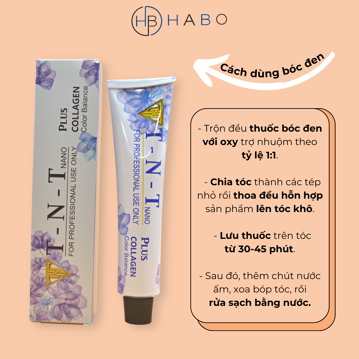 Thuốc bóc đen tóc, thuốc bóc đỏ, bóc đen, bóc đỏ, bóc màu tóc, thuốc nhuộm tóc TNT Plus 100ml