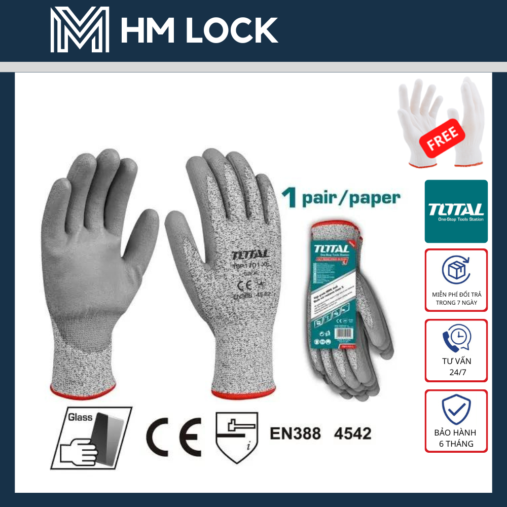 Găng tay chống cắt cấp độ 5 total - tsp1701 - hm lock