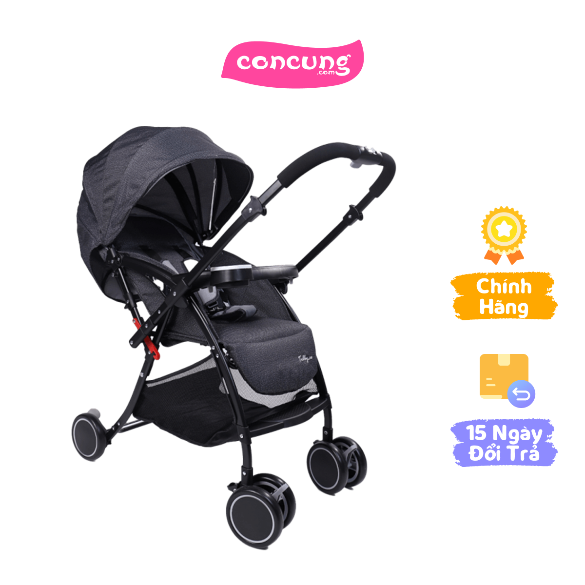 Xe đẩy 2 chiều tobby cd-s570r màu xám