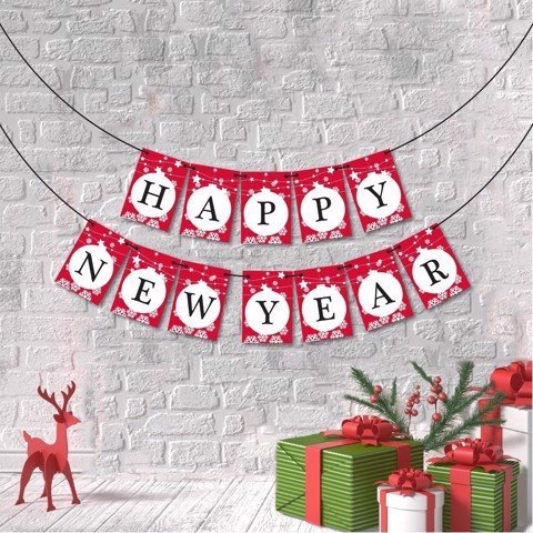 Dây cờ trang trí Happy New year dcxm14