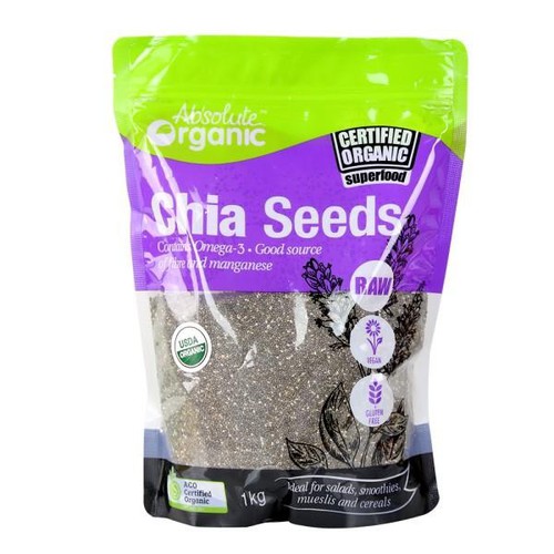 HẠT CHIA TÍM ÚC - BỊCH 1KG  -ABSOLUTE ORGANIC -MỚI NHẤT