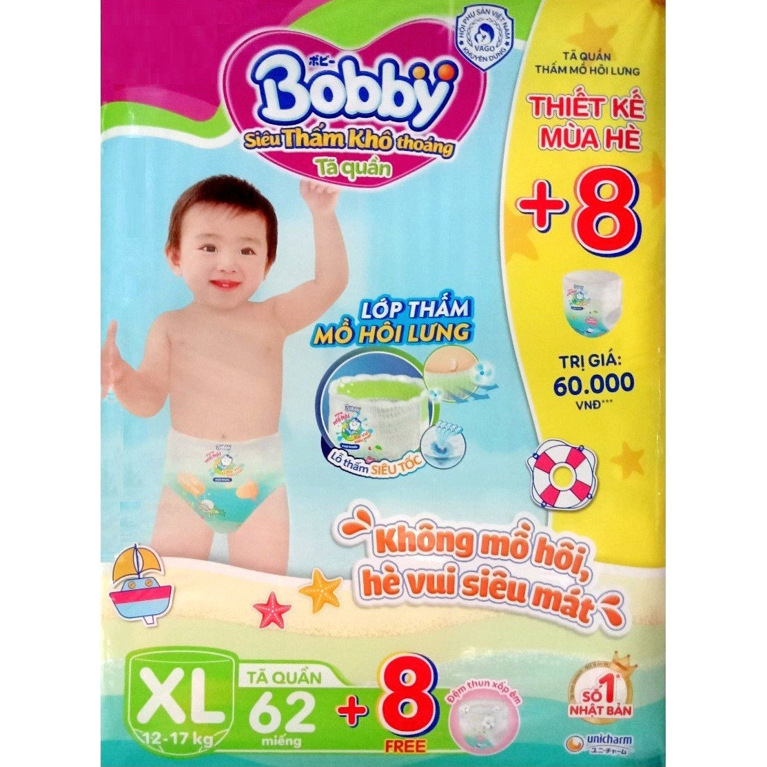 Tã quần bobby M76 L68 XL62 XX56  mẫu mới nhất