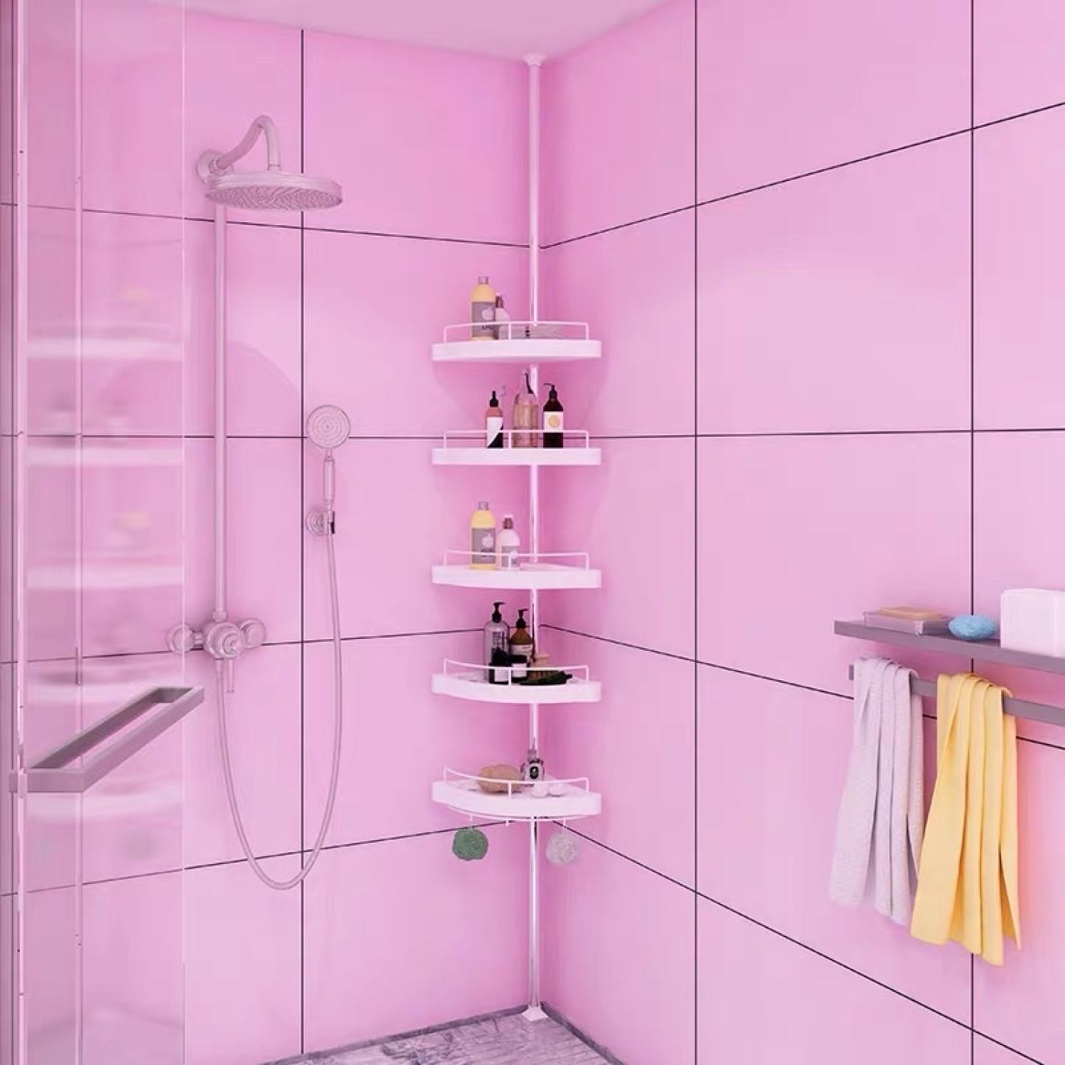 Kệ góc rút 4 tầng để đồ nhà tắm