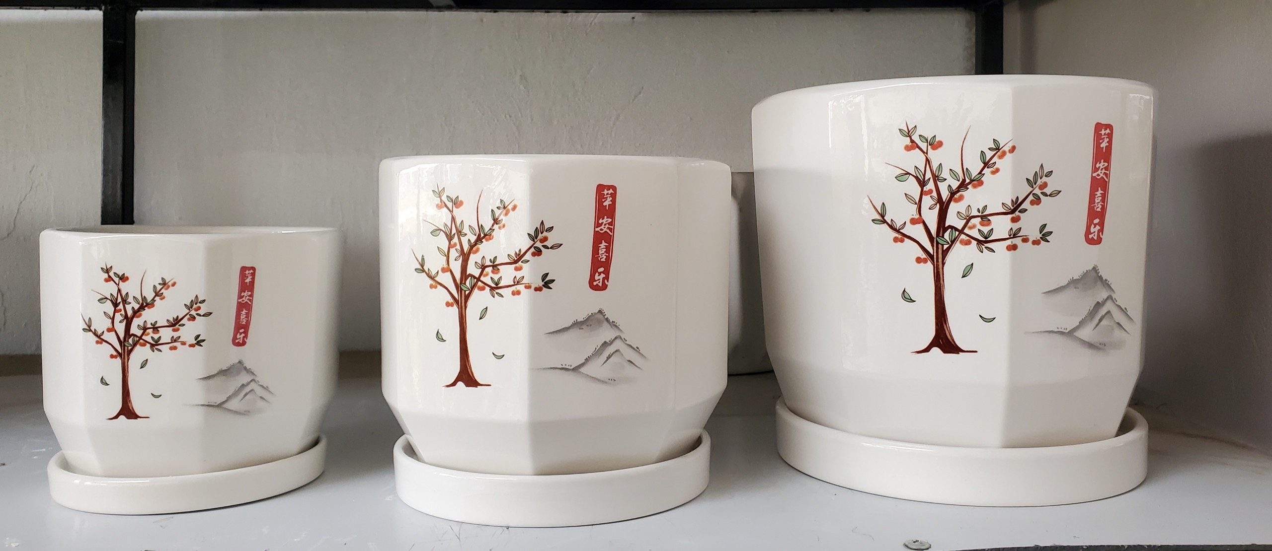 Chậu Sứ Bát Tràng Cao Cấp Kèm Đĩa