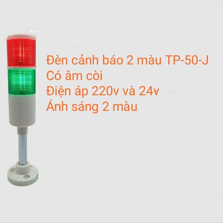 Đèn cảnh báo 2 màu Báo Động Ánh Sáng Có Còi 220V