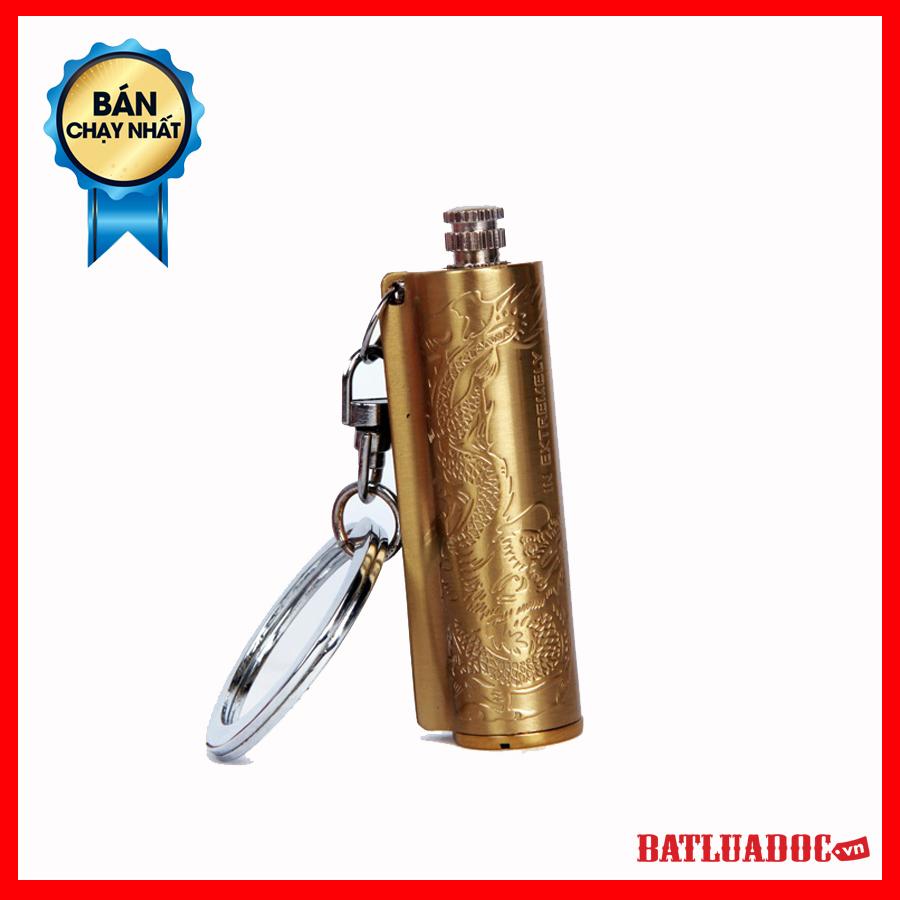 Hộp Quẹt Bật Lửa Diêm Xăng Chạm Hình Rồng Có Móc Treo Chìa Khóa