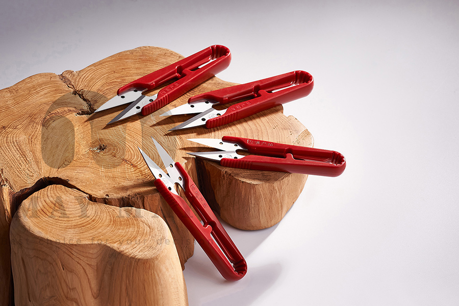 Kéo bấm chỉ Pin lưỡi trắng cán đỏ - Kéo nhấp chỉ