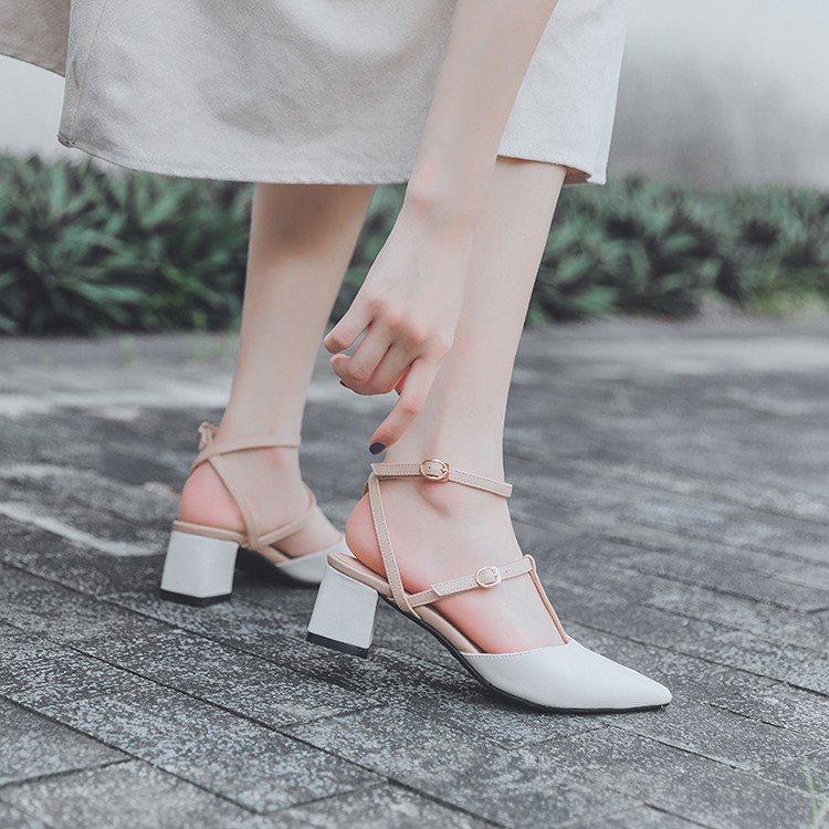 Giày Cao Gót Bít Mũi Nối Quai 5P CG-0500