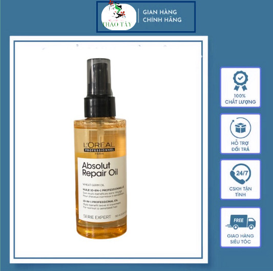 Dầu dưỡng tóc loreal absolut repair wheat germ oil 2021 cho tóc hư tổn 90ml - lọ
