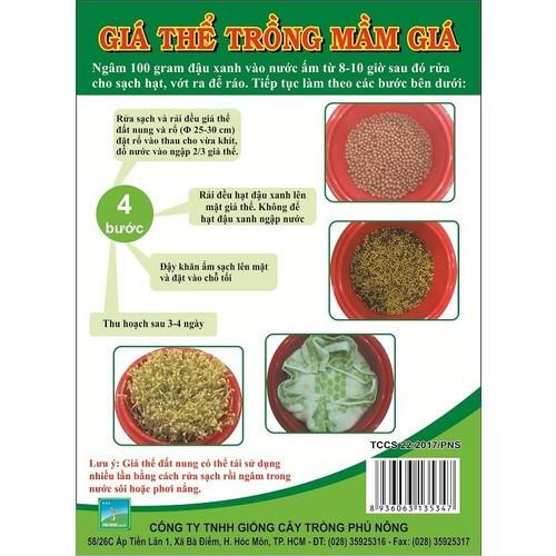 Bộ giá thể trồng mầm giá đậu xanh ( gồm 100gr đậu xanh + 100gr giá thể đất nung )