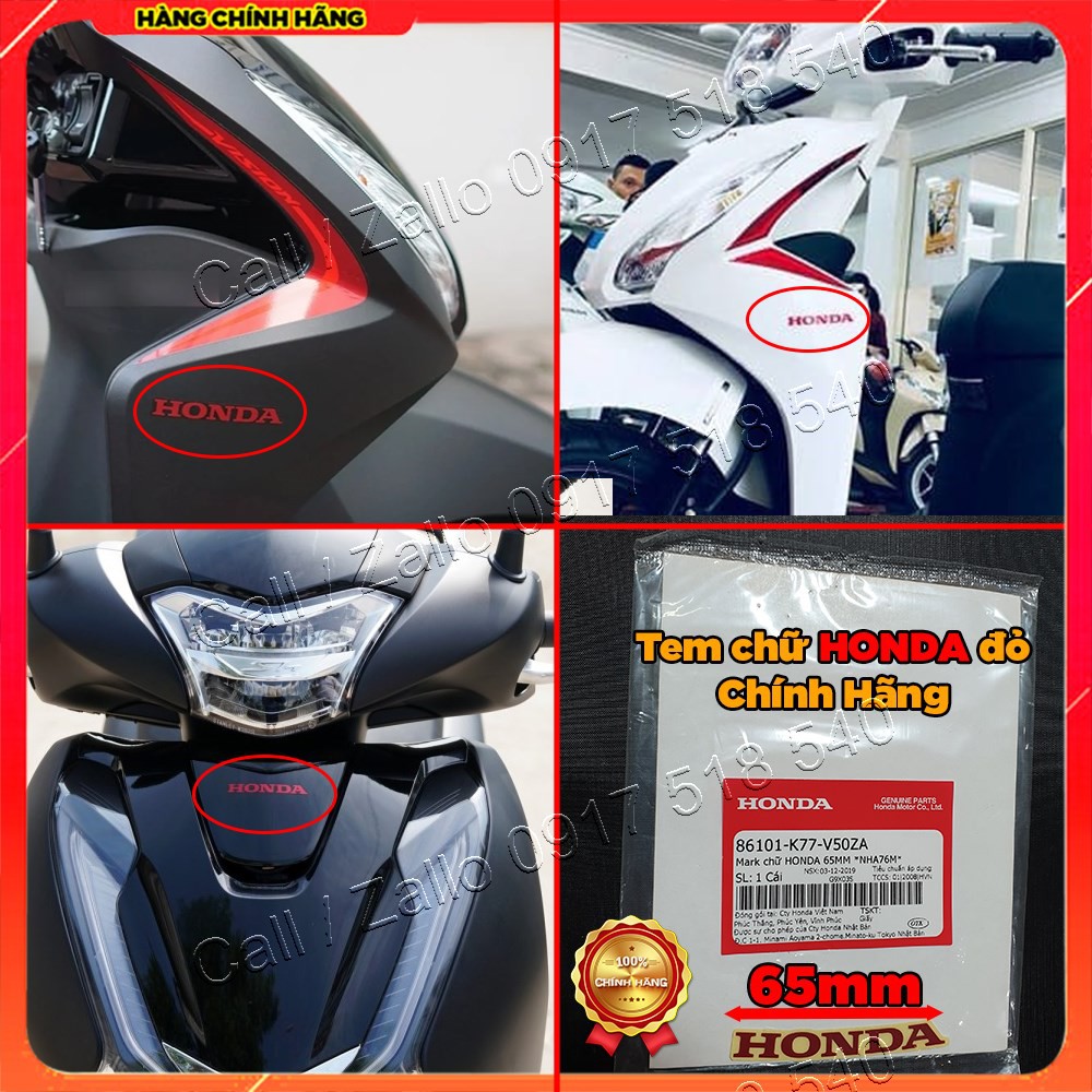 Tem chữ honda chữ đỏ