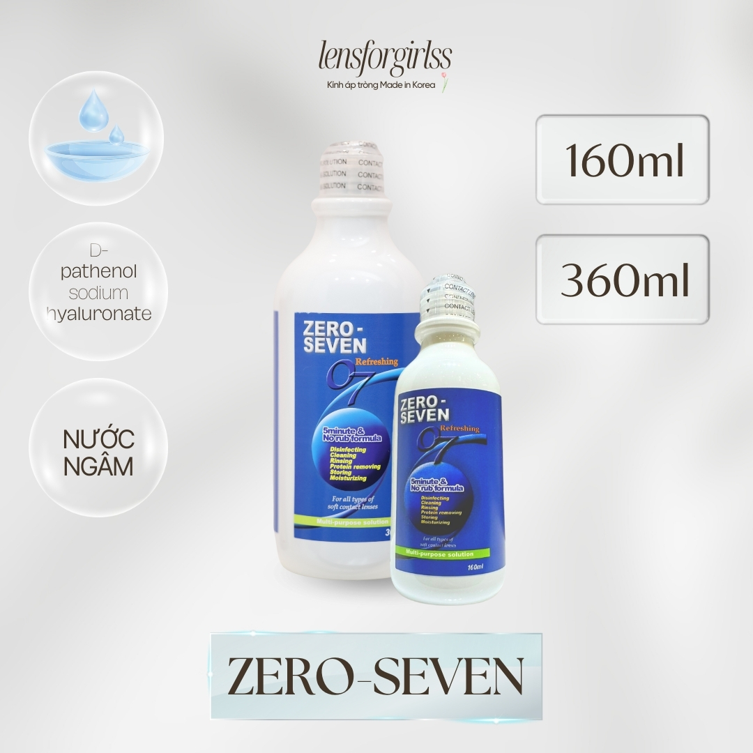 Nước ngâm kính áp tròng zero seven 120ml & 360ml | nước ngâm lens | lensforgirlss