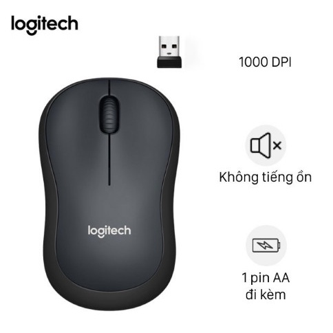 Chuột không dây logitech silent m220 màu đen-giá cực hot