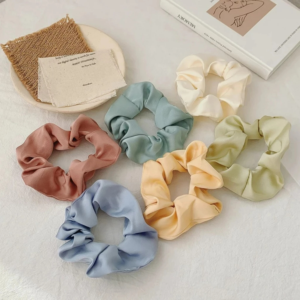 Dây cột tóc Scrunchies vải trơn phong cách Hàn Quốc