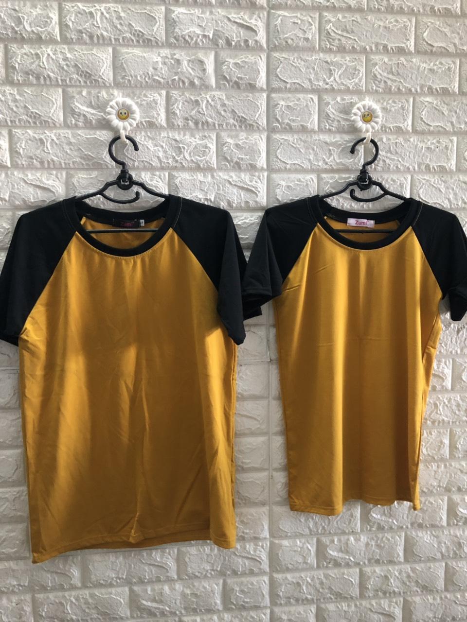 [HCM]Áo thun nam nữ raglan tay đen thun siêu mịn ảnh thật