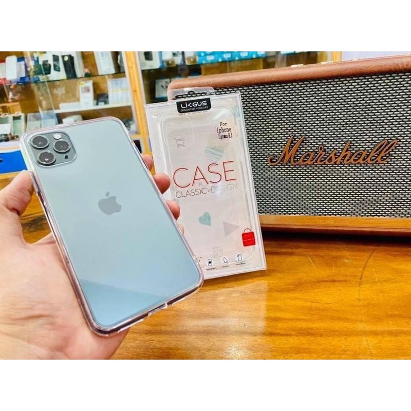 Ốp chống ố trong suốt cao cấp Hiệu Likgus Iphone 12 Pro Max 12 Mini 11 Pro max 11 xs max xs x viền silicon