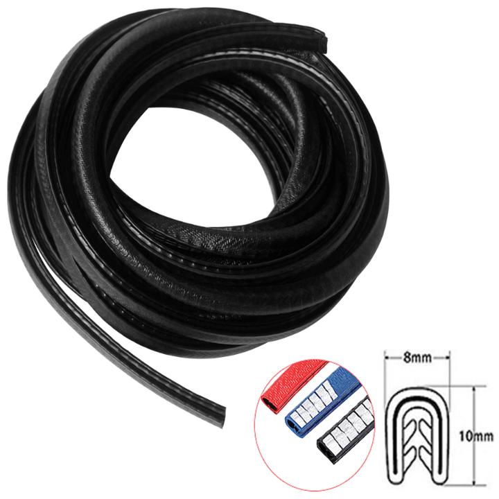 Rubber gasket, U-shaped door brace with steel core against impact, soundproof, high-end noise 5m long