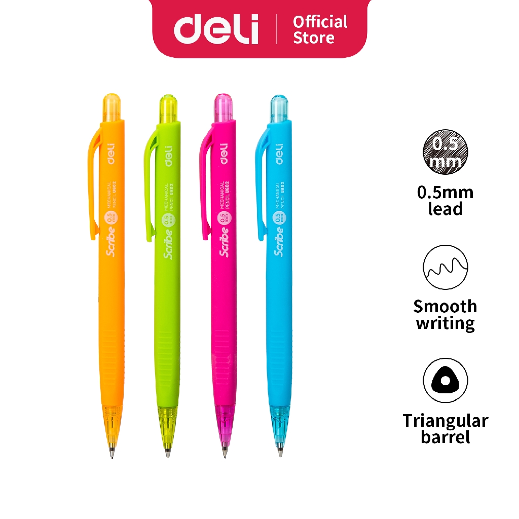4 cây bút chì bấm Deli 0.5mm