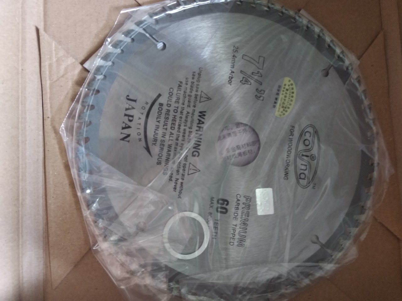 LƯỠI CƯA GỖ COVINA 180MM(1 TẤC 8) 6O RĂNG