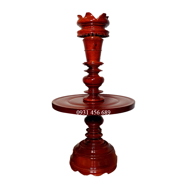 Chân đèn gỗ Tràm Bông Vàng cao 40cm