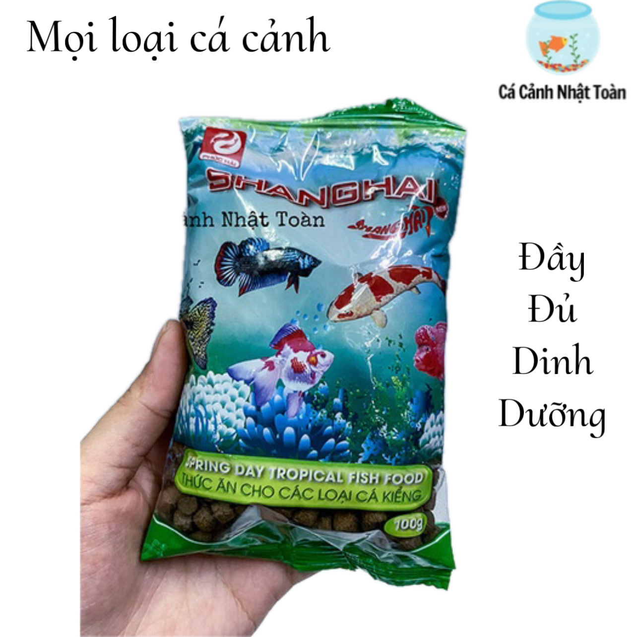 "Hoàn tiền đến 10%" THỨC ĂN SHANGHAI CHO MỌI CÁ CẢNH GÓI 100G PHƯỚC HẢI