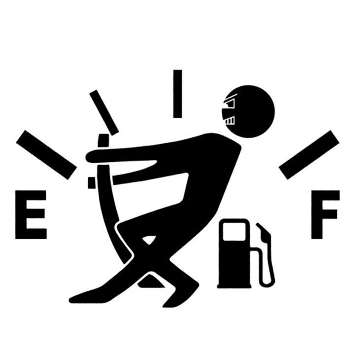 Decal dán nắp bình xăng ô tô phản quang (ĐEN)