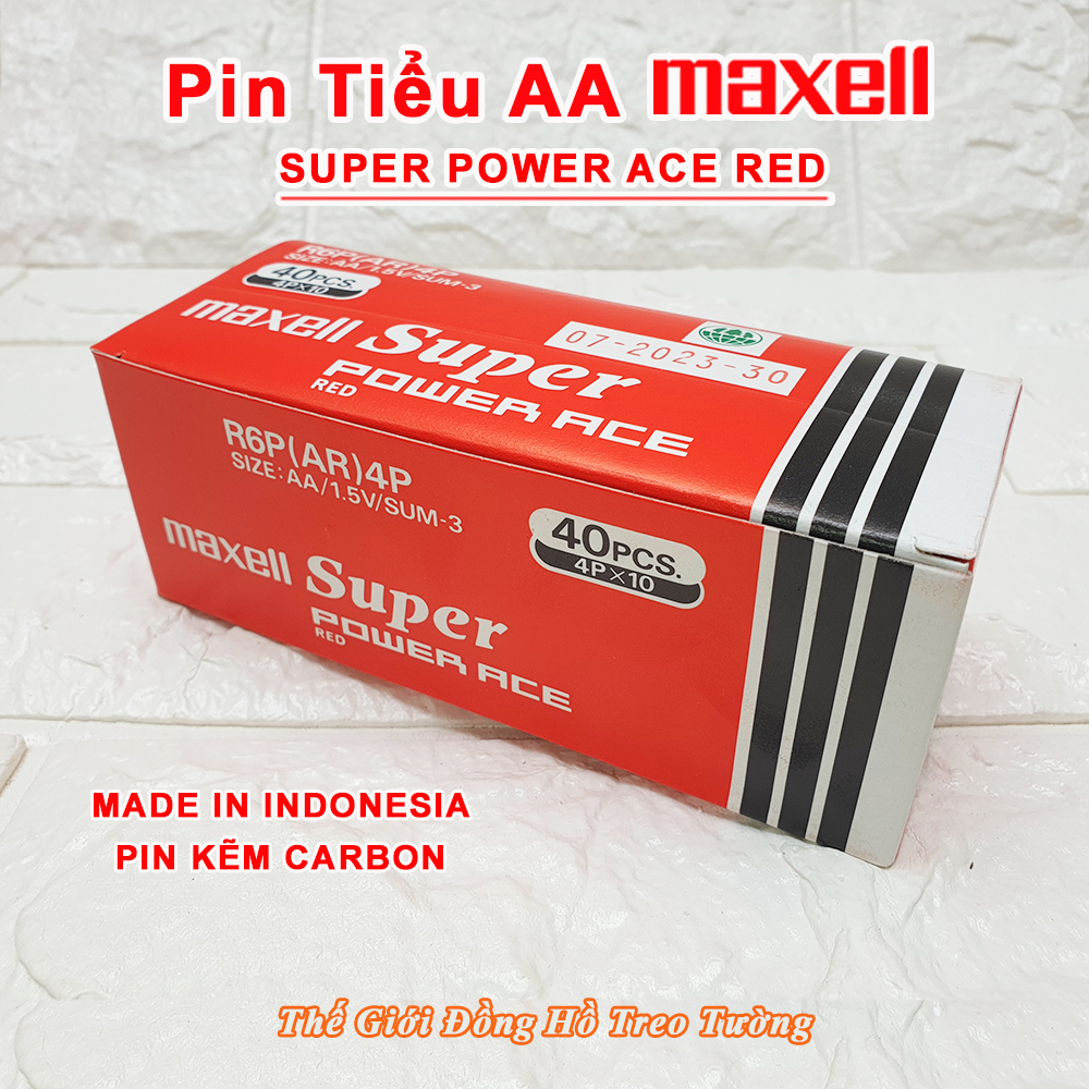 PIN TIỂU MAXELL – VỈ 12 + 3 VIÊN AA – Loại Supper Power ACE Red – Indonesia Vỏ Nhôm Chống chảy nước