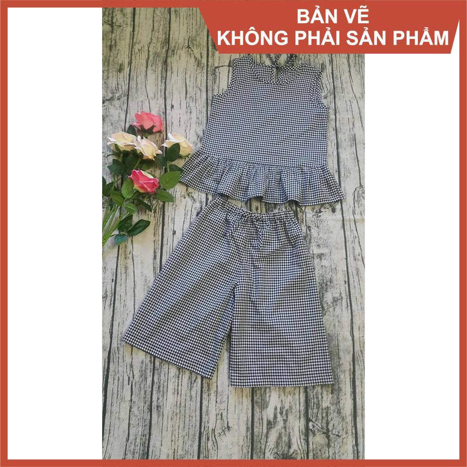 Rập bộ quần lửng cho bé- Rập giấy A0 mã R280 (Bản vẽ) (BẢN VẼ)