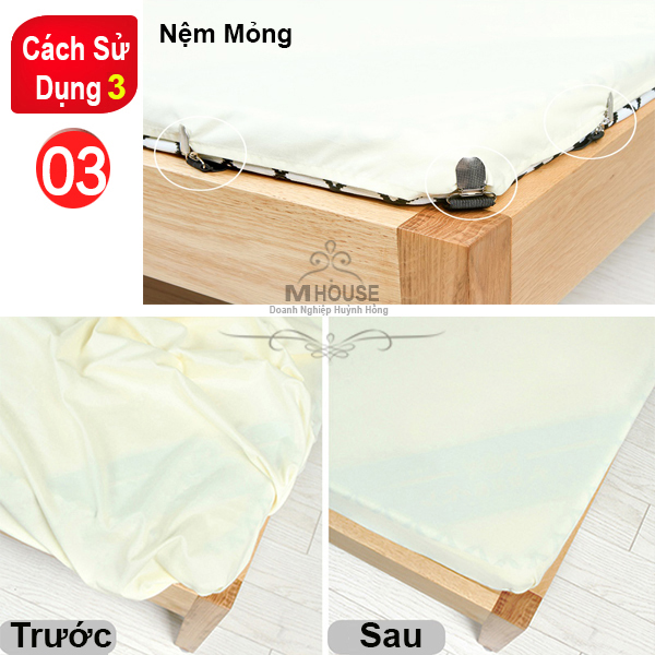 Combo 4 Dây Inox Kẹp Cố Định Ga Giường Phụ Kiện Chăn Gối Nệm Drap Giường