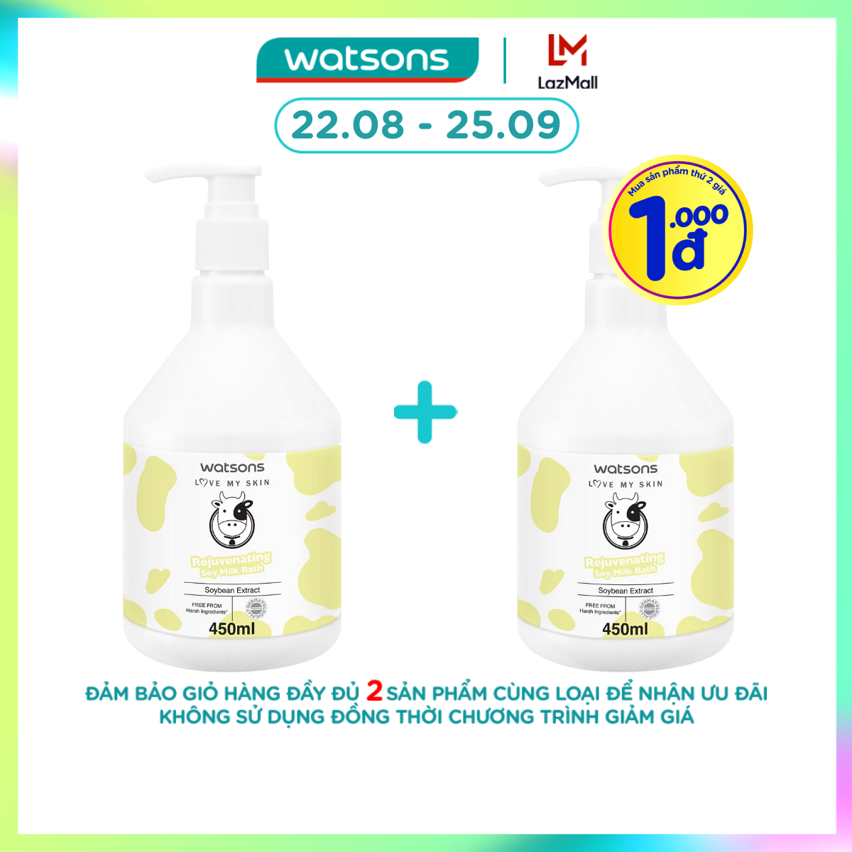 Sữa Tắm Watsons Love My Skin Ngừa Lão Hoá Rejuvenating Soy Milk Bath 450ml