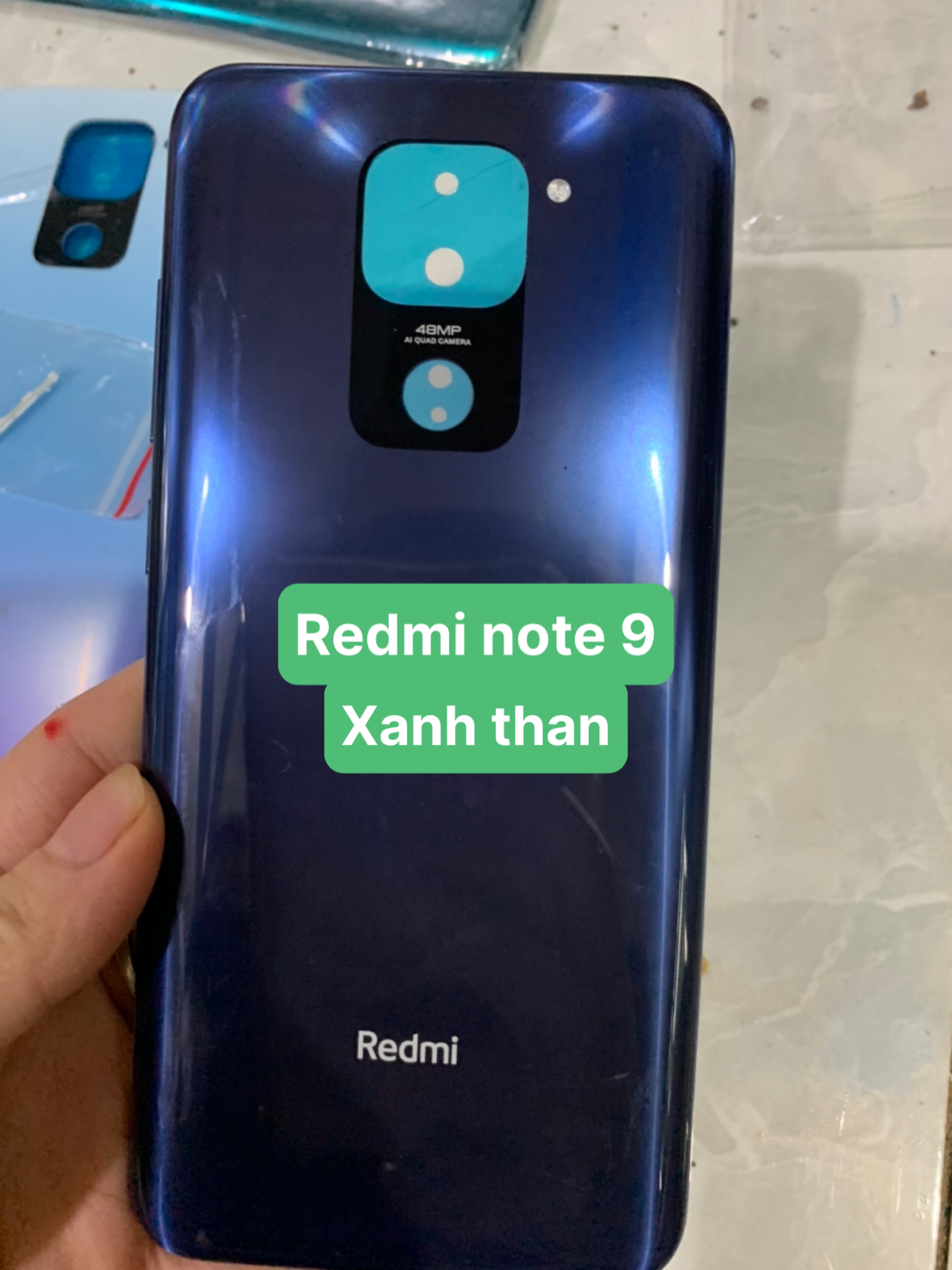 lưng vỏ( nắp lưng sau)+khay sim+kính camera+phím điện thoại xiaomi redmi note 9